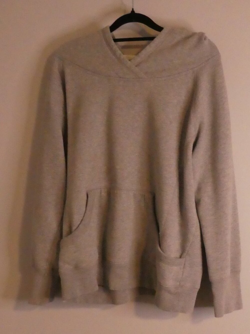 JOE FRESH Heather Grey Crossover V-Neck Hoodie Pullover- size XL extra large